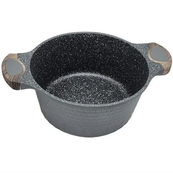 D&W‎ Premium Cookware 9.5in Stock Pot Casserole with Lid Nonstick 4.5QT Charcoal
